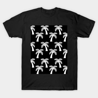 Black and white palm trees pattern T-Shirt